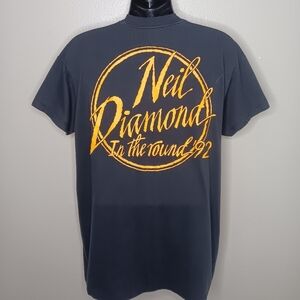 VTG 90s Neil Diamond In the Round One Size Band T-shirt Single Stitch USA EUC